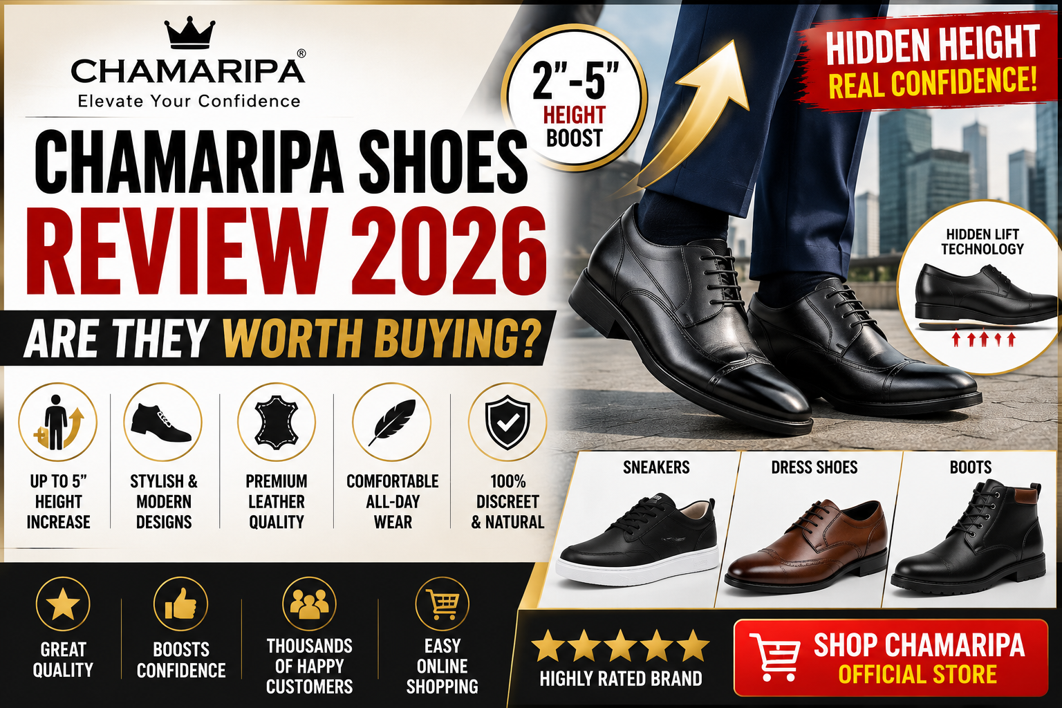 Chamaripa Shoes Review 2026: Are These Height Increasing Shoes Worth Buying?